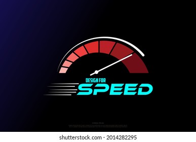 Simple Speed Speedometer for Racing Car Auto Sport Logo Design Vector Vector