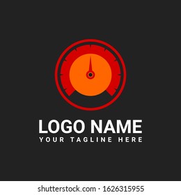Simple speedometer icon logo design