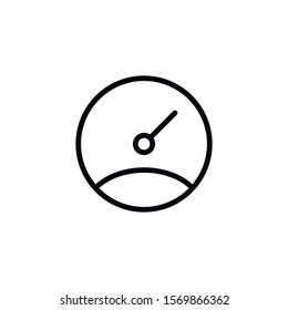Simple speedometer line icon. Stroke pictogram. Vector illustration isolated on a white background. Premium quality symbol. Vector sign for mobile app and web sites.