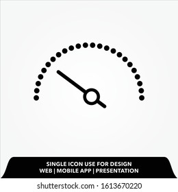 Simple speedometer line icon. Stroke pictogram. Vector illustration isolated on a white background. Premium quality symbol.