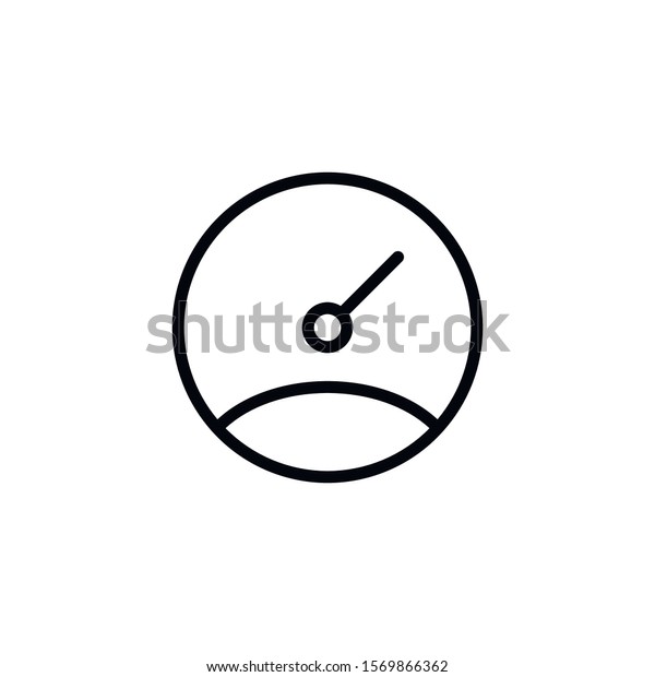 Simple speedometer line\
icon. Stroke pictogram. Vector illustration isolated on a white\
background. Premium quality symbol. Vector sign for mobile app and\
web sites.