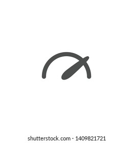 Simple speedometer, tachometer sign isolated on white background EPS Vector