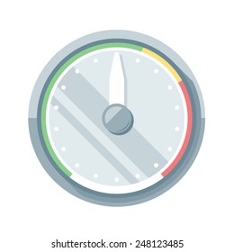 Simple speedometer without numbers, flat style illustration