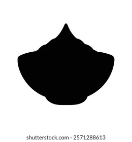 Simple spice bowl silhouette for kitchen and food themes