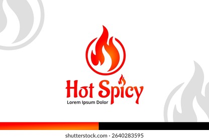 simple spicy fire logo suitable for spicy food business