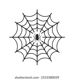  design de ícone de vetor de rede de aranha simples com fundo branco