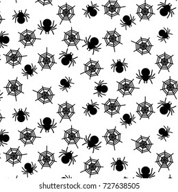 Simple Spider and web icon pattern on White background for illustrator vector design concept