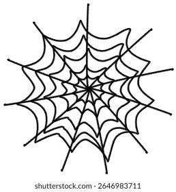Simple spider web illustration for Halloween design, decoration, or spooky backgrounds.