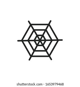Simple spider web line icon. Stroke pictogram. Vector illustration isolated on a white background. Premium quality symbol. Vector sign for mobile app and web sites.