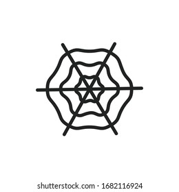 Simple spider web line icon. Stroke pictogram. Vector illustration isolated on a white background. Premium quality symbol. Vector sign for mobile app and web sites.