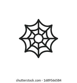 Simple spider web line icon. Stroke pictogram. Vector illustration isolated on a white background. Premium quality symbol. Vector sign for mobile app and web sites.