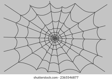 Sencilla telaraña sobre fondo gris