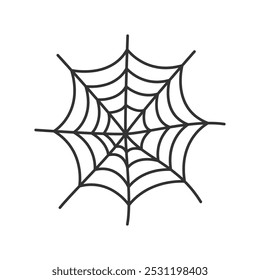 Simple spider webs line art vector illustration, spider webs vector handdrawn isolated on a white background