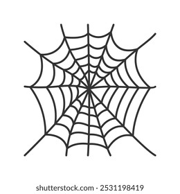 Simple spider webs line art vector illustration, spider webs vector handdrawn isolated on a white background