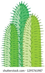 Simple Spikey Cactus Succulent Cartoon Illustration Vector 