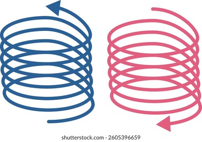 Simple spiral arrow icon material set