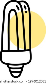 Bombilla de espiral simple, ilustración de icono, vector sobre fondo blanco