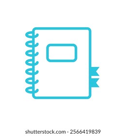 Simple Spiral Notebook Icon with  Flags. Isolated on white. 