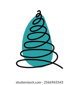 Simple spiral tree design with a blue background for creative projects or decorations