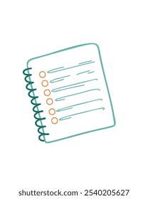 Cuaderno espiral simple con páginas en blanco, diseño minimalista, limpio y funcional