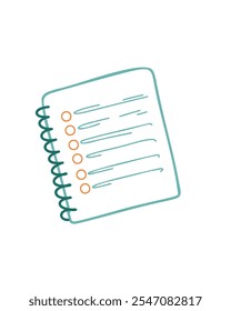 Simples notebook em espiral com páginas em branco, design minimalista, limpo e funcional