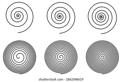 Black Spiral Symbol Simple Flat Vector Stock Vector (royalty Free 