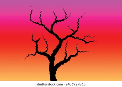 Simple Spooky Halloween Tree vector.