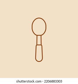 Simple spoon icon line outline