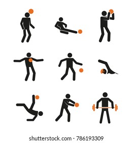 Simple Sport Activity Abstract Symbol Vector Illustration Graphic Design Set