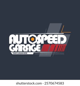 Simple sport car garage themed auto repair service automotive logo design for branding	
