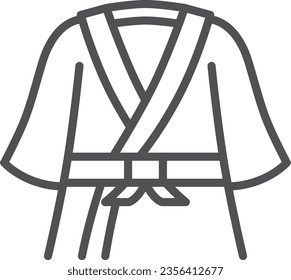 Simple sporting goods line drawing single item icon Judo uniform