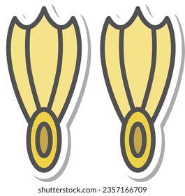 Simple sporting goods sticker single item icon water paddle foot