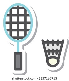 Simple sporting goods sticker single item icon badminton