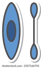 Simple sporting goods sticker single item icon rowing boat