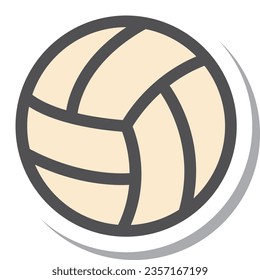 Simple sporting goods sticker single item icon volleyball