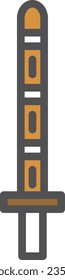 Simple sports equipment color single item icon - bamboo sword