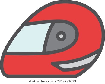 Simple sports equipment color single item icon race helmet