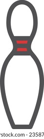 Simple sports equipment color single item icon bowling pin