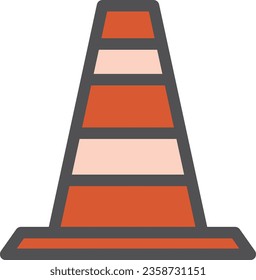 Simple sports equipment color single item icon triangular cone
