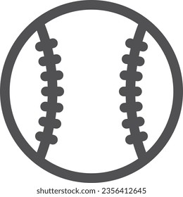 Simple sports equipment line drawing single item icon baseball ball