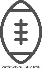 Simple sports equipment line drawing single item icon rugby ball