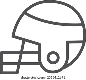 Simple sports equipment line drawing single item icon rugby helmet
