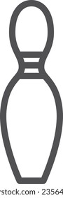 Simple sports equipment line drawing single item icon bowling pin