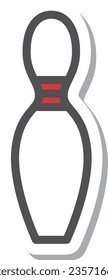 Simple sports equipment sticker single item icon bowling pin
