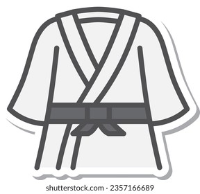 Simple sports equipment sticker single item icon Judo uniform
