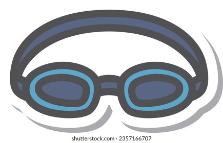 Simple sports equipment sticker single item icon swimming goggles