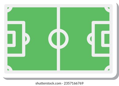 Simple sports equipment sticker single item icon soccer ground court