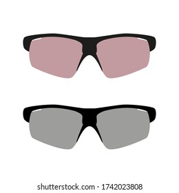 Simple sports sunglasses icons. Vector.