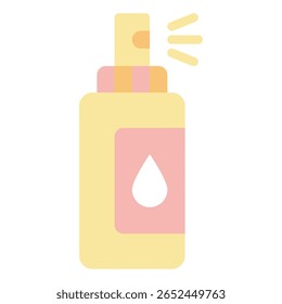 Simple spray bottle with a nozzle and cylindrical body.