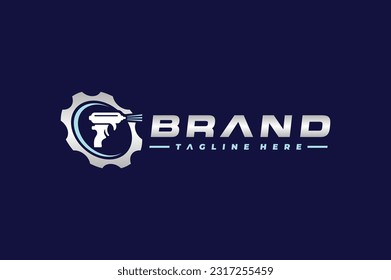 logotipo del emblema del equipo de pulverización simple